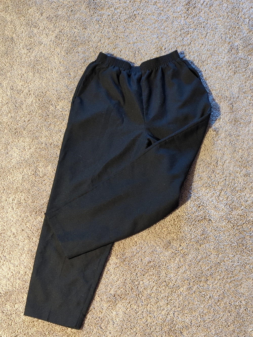 Black Casual Elastic-Waist Pants
